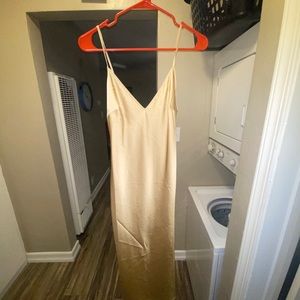 Gold slip dress worn once